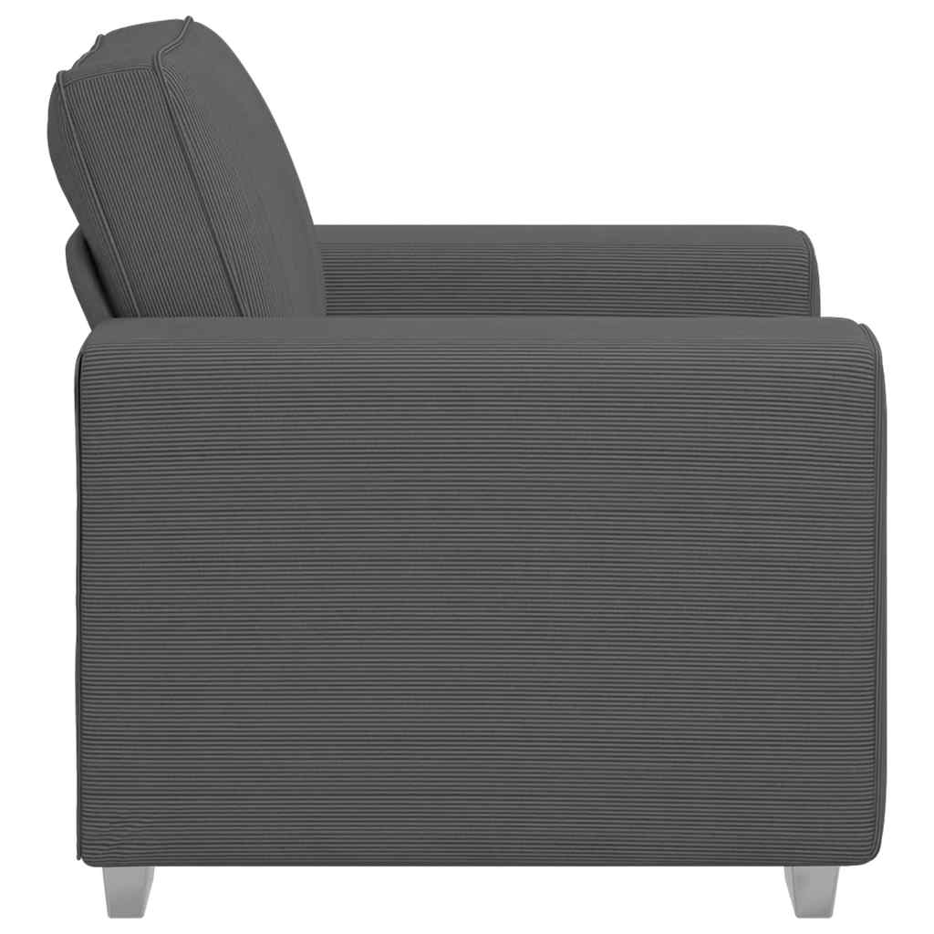 Fauteuil 100x77x82 cm corduroy stof donkergrijs is nu te koop bij PeponiXL, paradijselijk wonen!