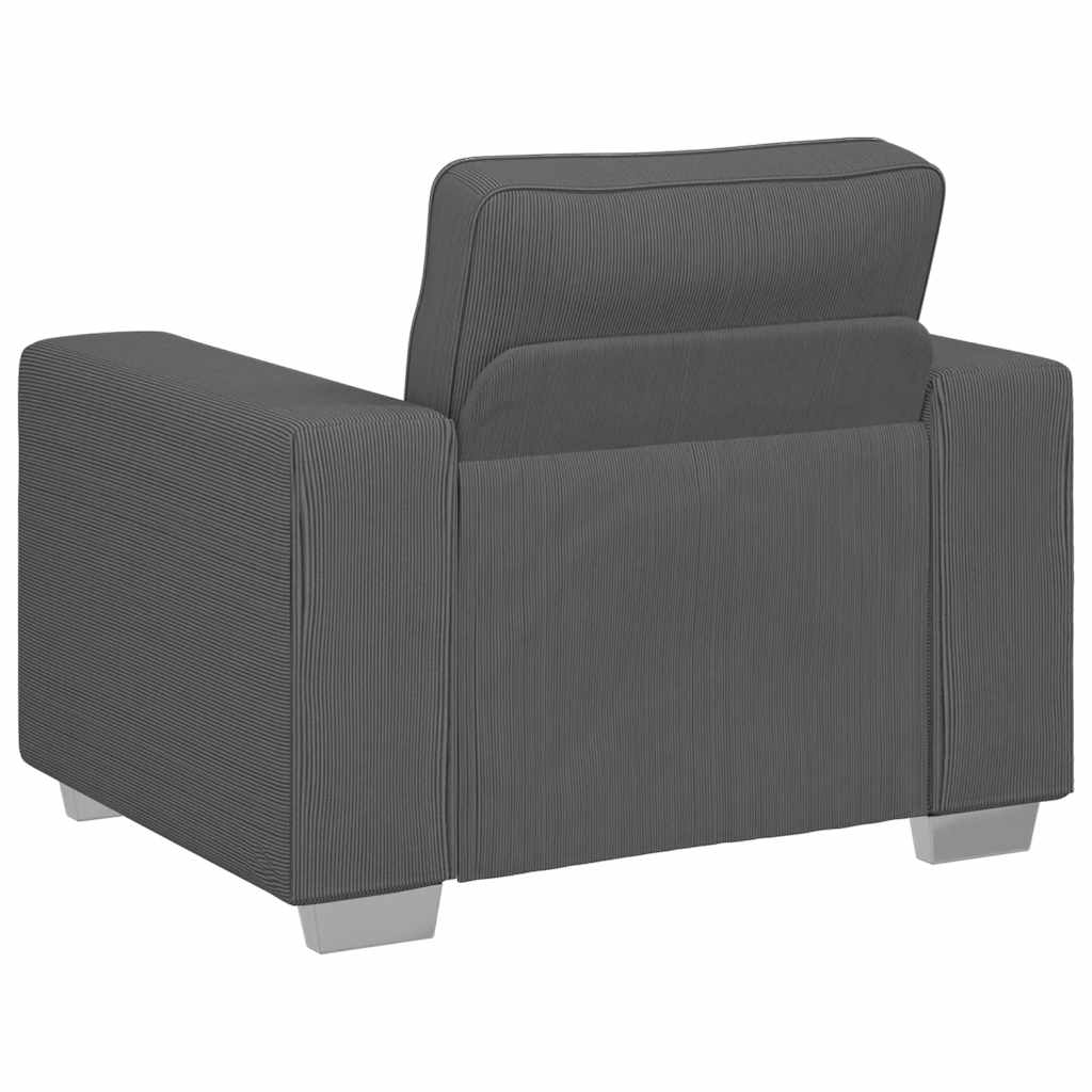 Fauteuil 100x77x82 cm corduroy stof donkergrijs is nu te koop bij PeponiXL, paradijselijk wonen!