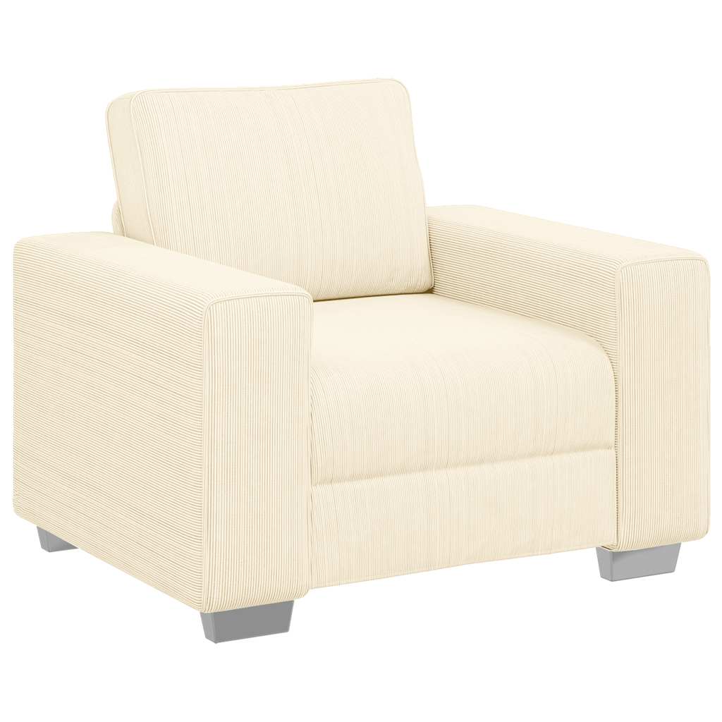 Sofastoel Crème 100x77x82 cm Corduroy Stof is nu te koop bij PeponiXL, paradijselijk wonen!