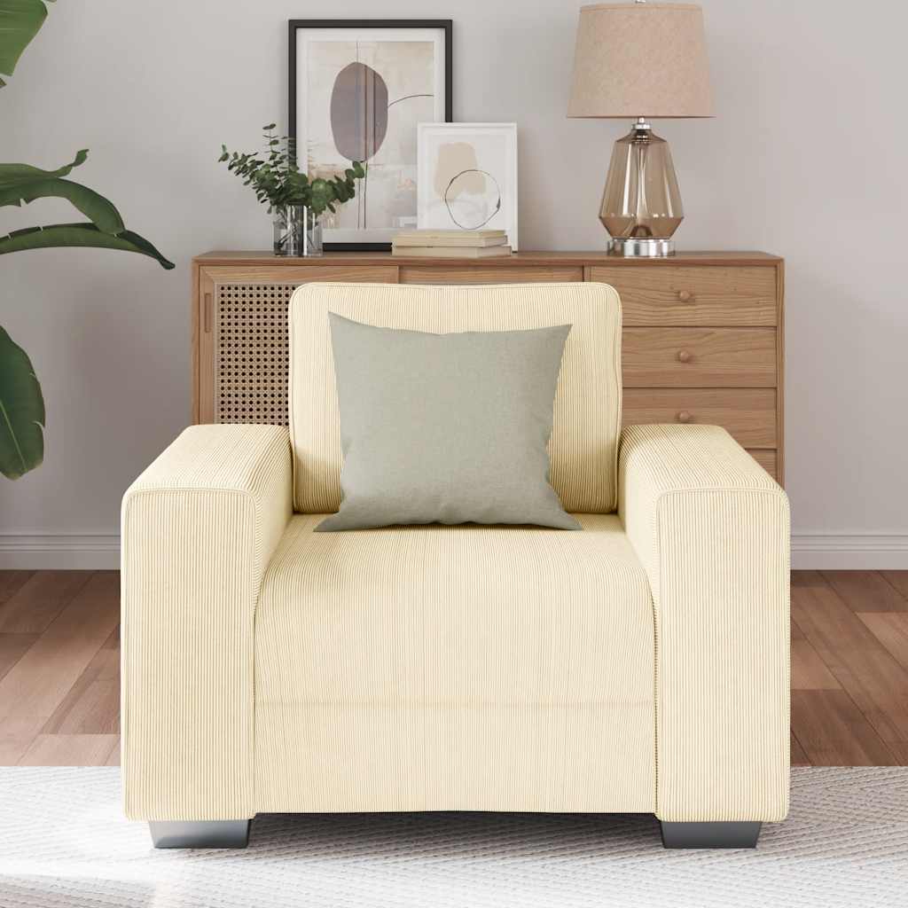 Sofastoel Crème 100x77x82 cm Corduroy Stof is nu te koop bij PeponiXL, paradijselijk wonen!