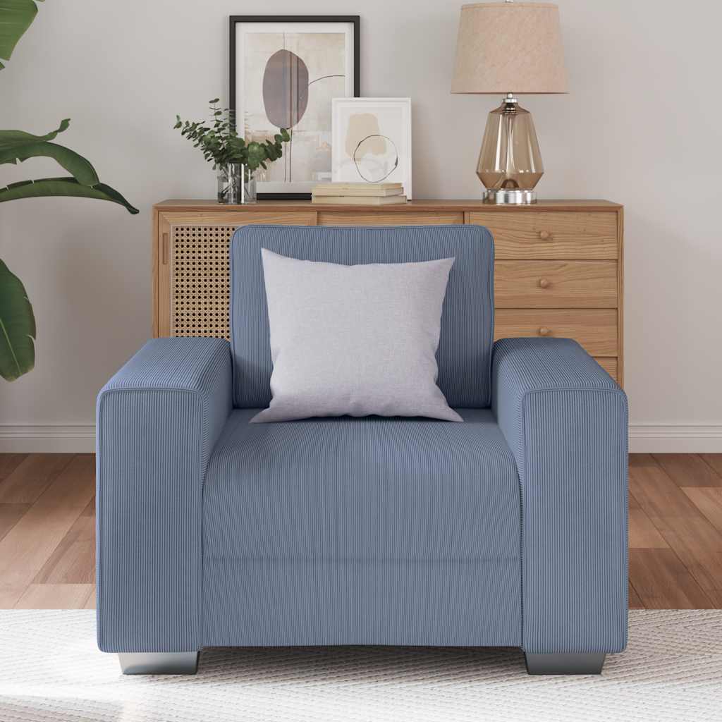 Sofastoel Blauw 100x77x82 cm Corduroy Stof is nu te koop bij PeponiXL, paradijselijk wonen!