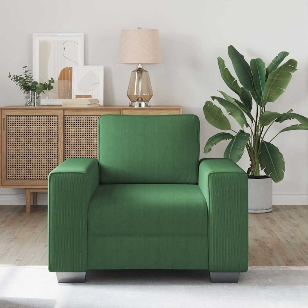 Sofastoel Donkergroen 100x77x82 cm Corduroy Stof is nu te koop bij PeponiXL, paradijselijk wonen!