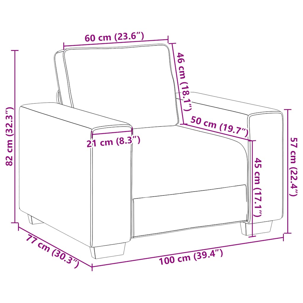 Sofastoel Lichtgeel 100x77x82 cm Corduroy Stof is nu te koop bij PeponiXL, paradijselijk wonen!