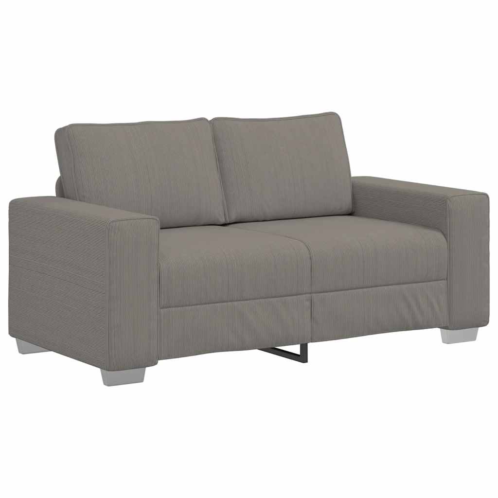 Loveseat Sofa Lichtgrijs 160x77x82 cm Corduroy Stof is nu te koop bij PeponiXL, paradijselijk wonen!