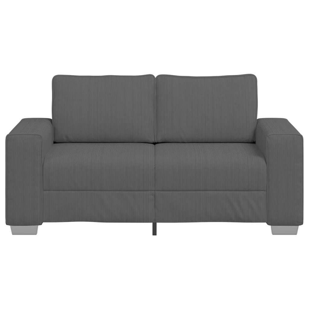 Loveseat bank 160x77x82 cm corduroy stof donkergrijs is nu te koop bij PeponiXL, paradijselijk wonen!