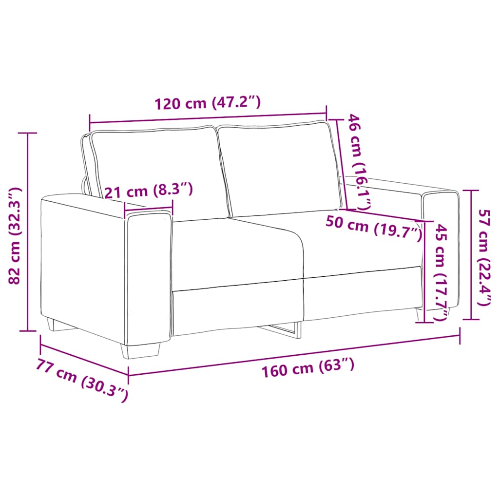 Loveseat bank 160x77x82 cm corduroy stof donkergrijs is nu te koop bij PeponiXL, paradijselijk wonen!