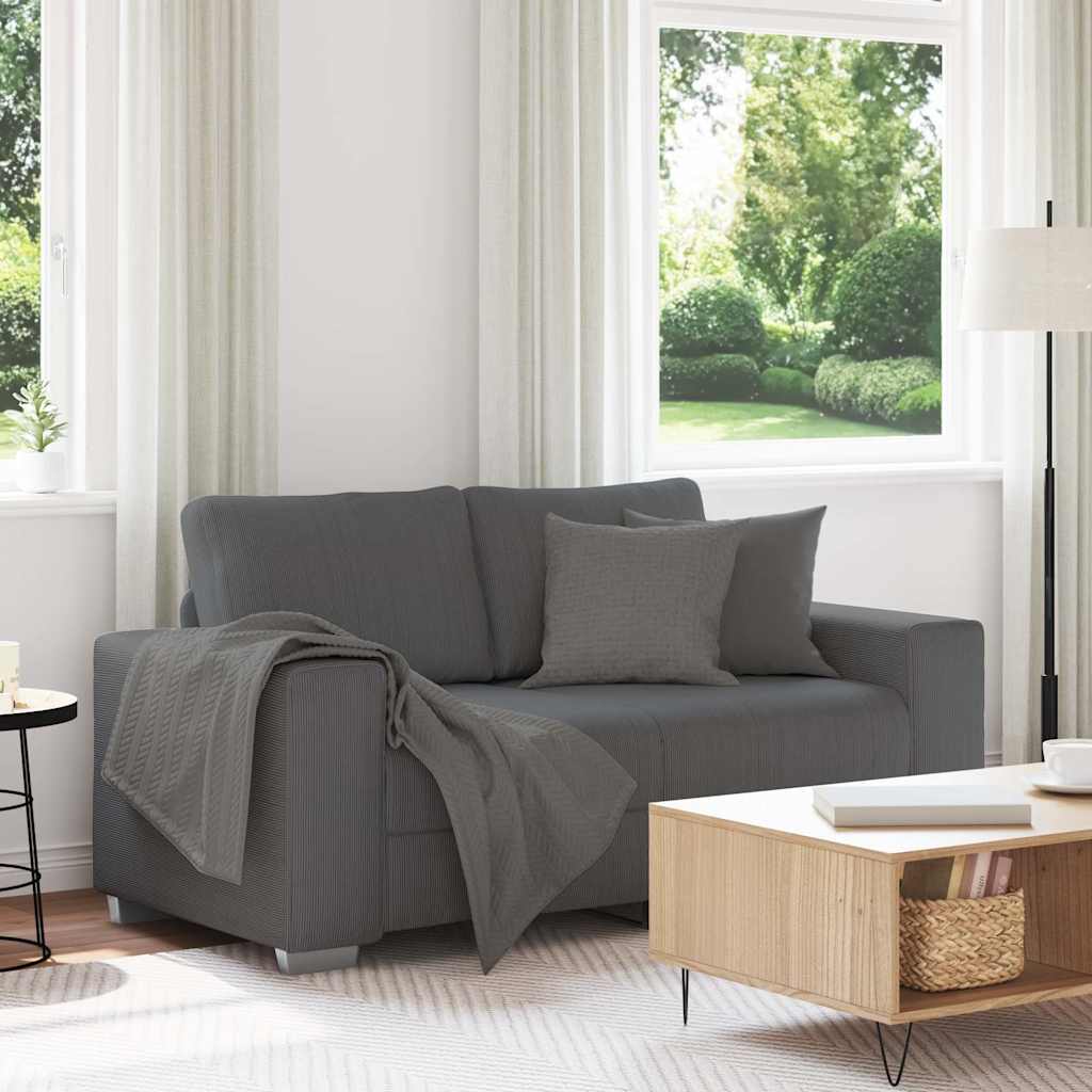 Loveseat bank 160x77x82 cm corduroy stof donkergrijs is nu te koop bij PeponiXL, paradijselijk wonen!