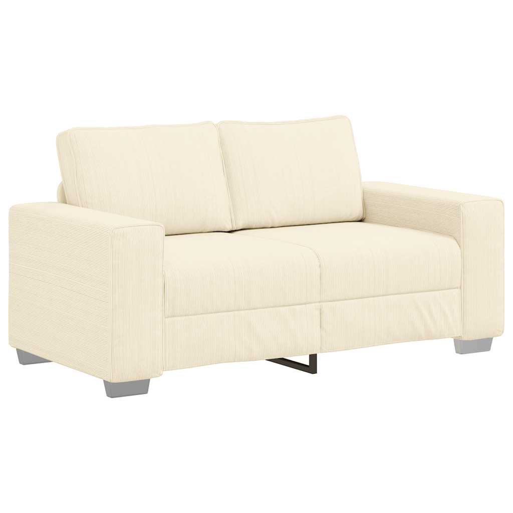Loveseat Sofa Crème 160x77x82 cm Corduroy Stof is nu te koop bij PeponiXL, paradijselijk wonen!