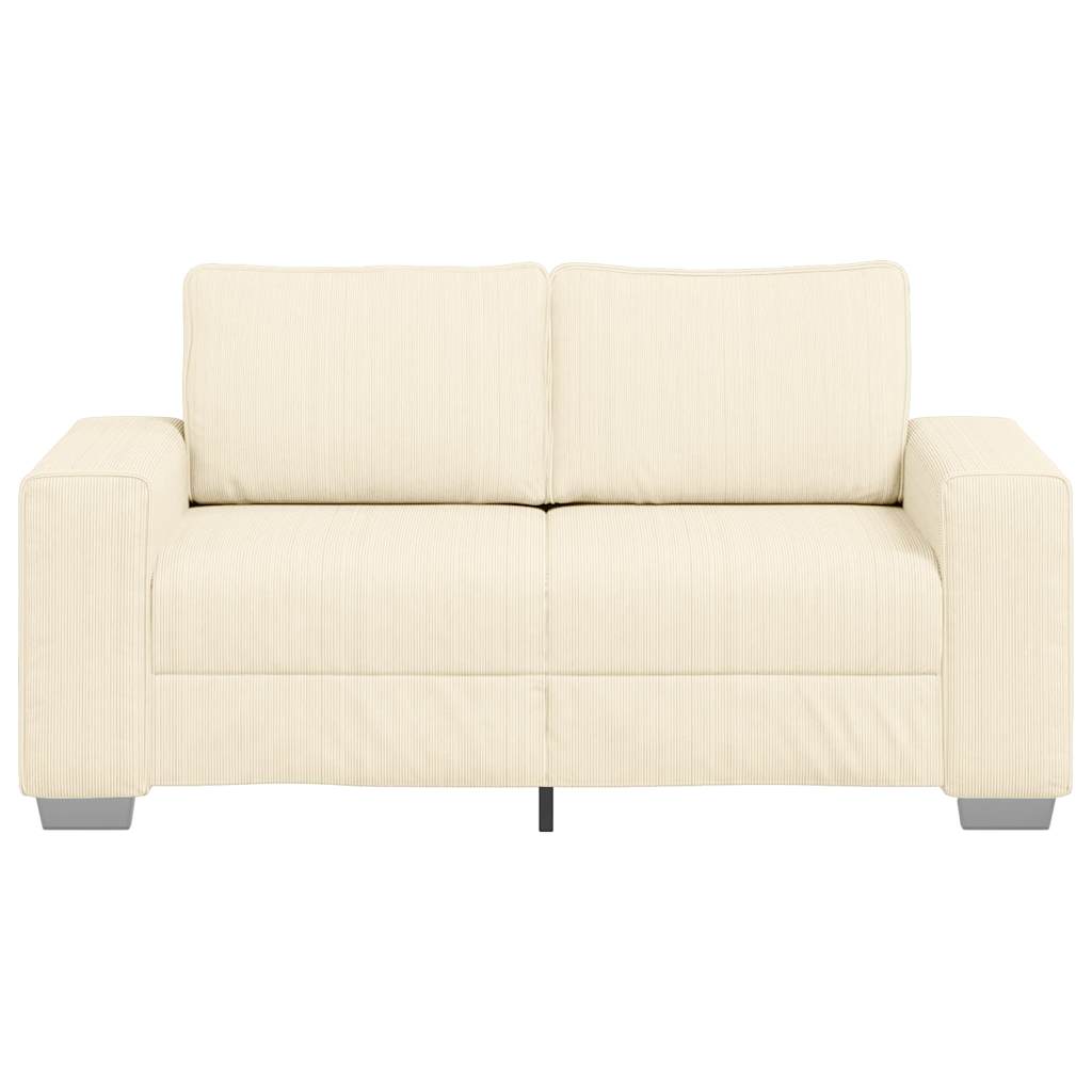 Loveseat Sofa Crème 160x77x82 cm Corduroy Stof is nu te koop bij PeponiXL, paradijselijk wonen!