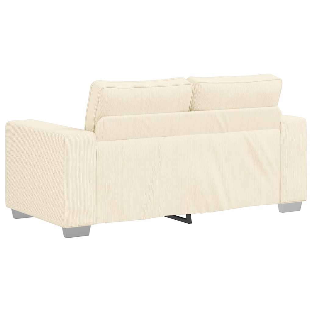 Loveseat Sofa Crème 160x77x82 cm Corduroy Stof is nu te koop bij PeponiXL, paradijselijk wonen!