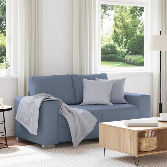 Loveseat Sofa Blauw 160x77x82 cm Corduroy Stof is nu te koop bij PeponiXL, paradijselijk wonen!