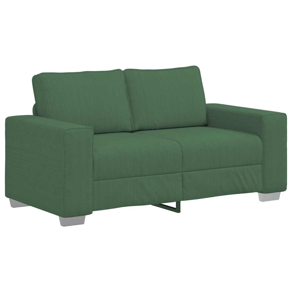 Loveseat Sofa Donkergroen 160x77x82 cm Corduroy Stof is nu te koop bij PeponiXL, paradijselijk wonen!