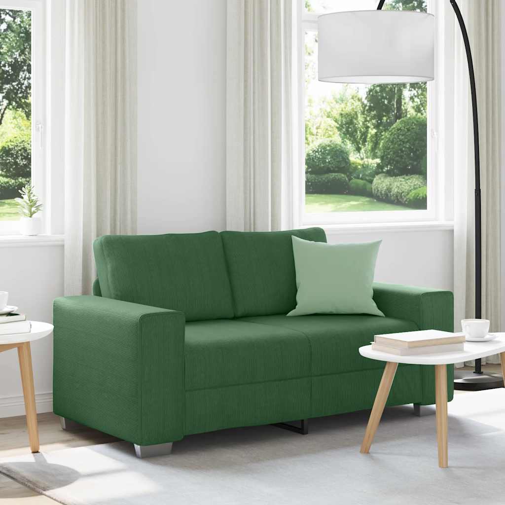 Loveseat Sofa Donkergroen 160x77x82 cm Corduroy Stof is nu te koop bij PeponiXL, paradijselijk wonen!