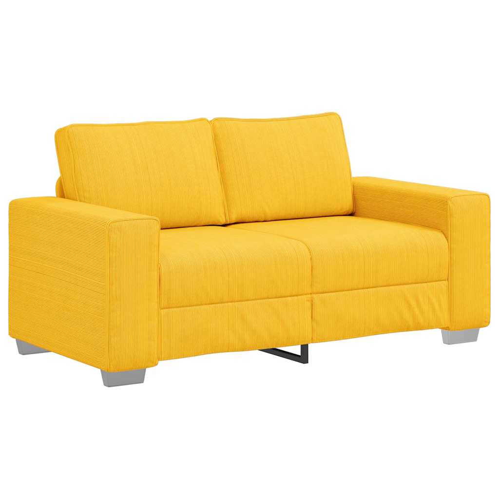 Loveseat Sofa Lichtgeel 160x77x82 cm Corduroy Stof is nu te koop bij PeponiXL, paradijselijk wonen!