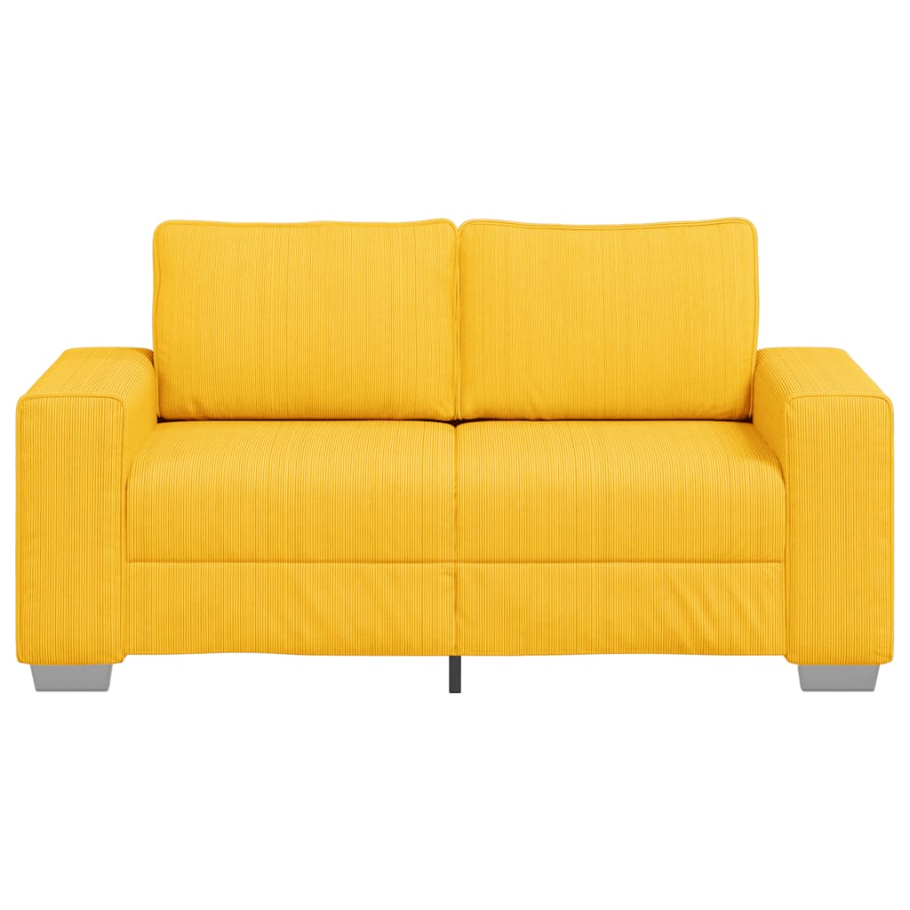 Loveseat Sofa Lichtgeel 160x77x82 cm Corduroy Stof is nu te koop bij PeponiXL, paradijselijk wonen!