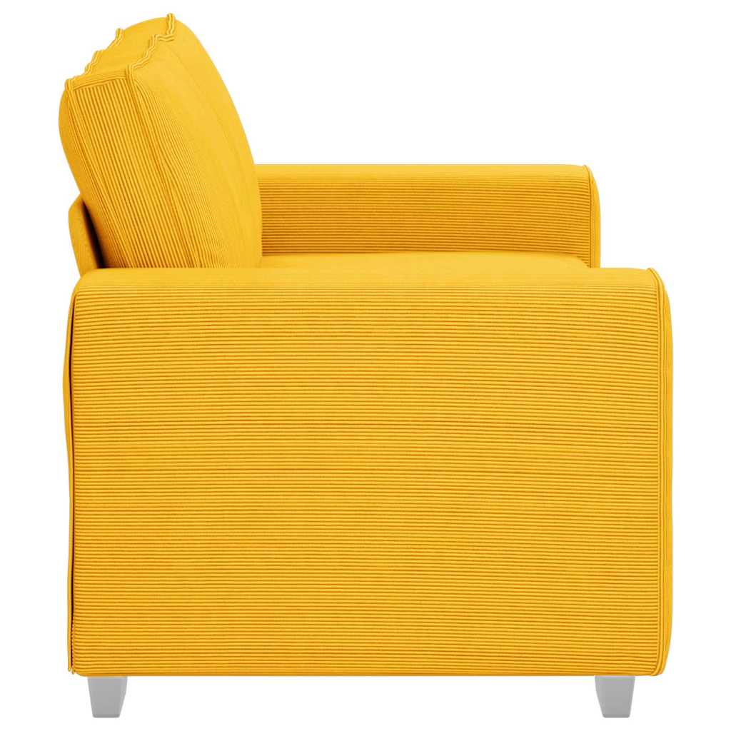 Loveseat Sofa Lichtgeel 160x77x82 cm Corduroy Stof is nu te koop bij PeponiXL, paradijselijk wonen!