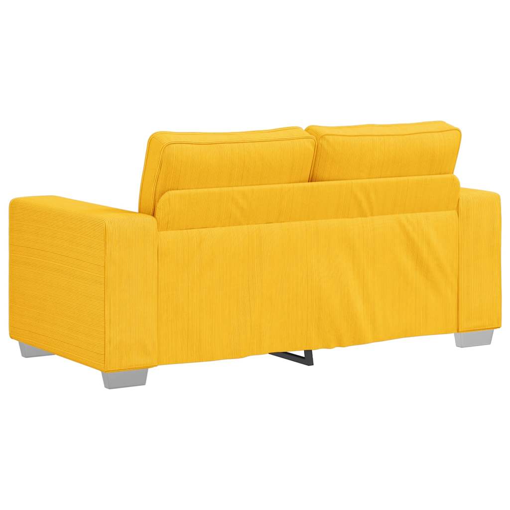 Loveseat Sofa Lichtgeel 160x77x82 cm Corduroy Stof is nu te koop bij PeponiXL, paradijselijk wonen!