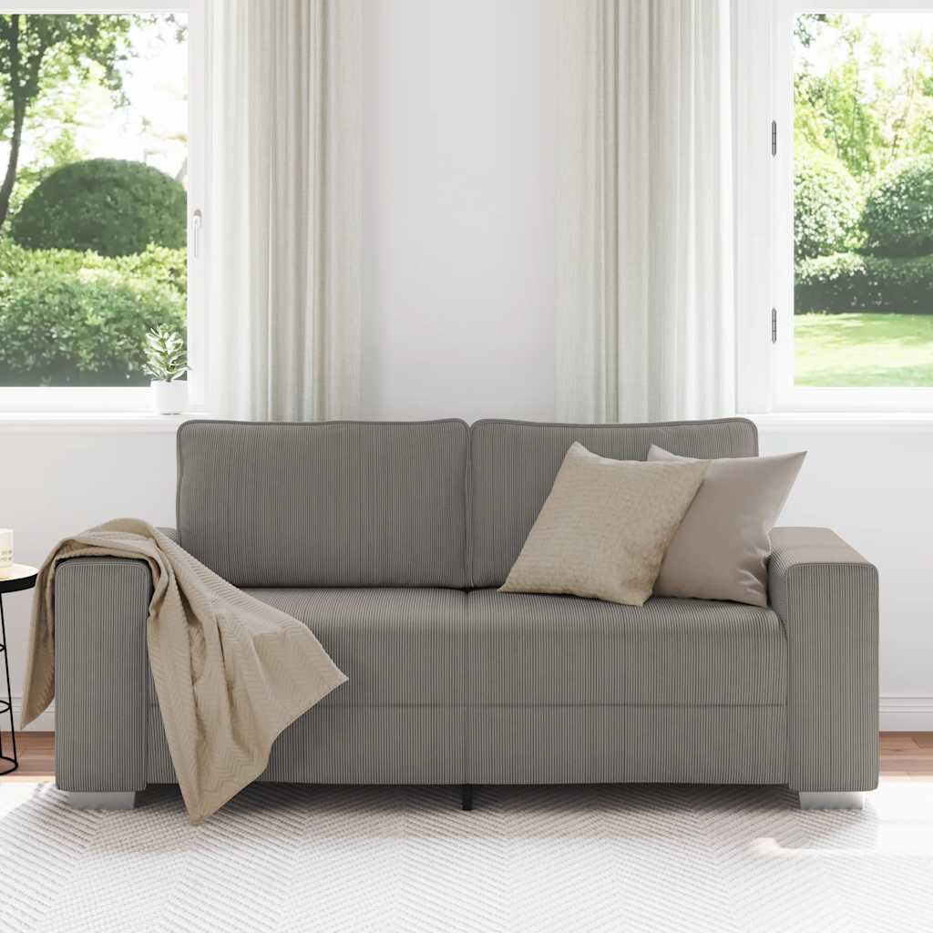 Loveseat Sofa Lichtgrijs 180x77x82 cm Corduroy Stof is nu te koop bij PeponiXL, paradijselijk wonen!
