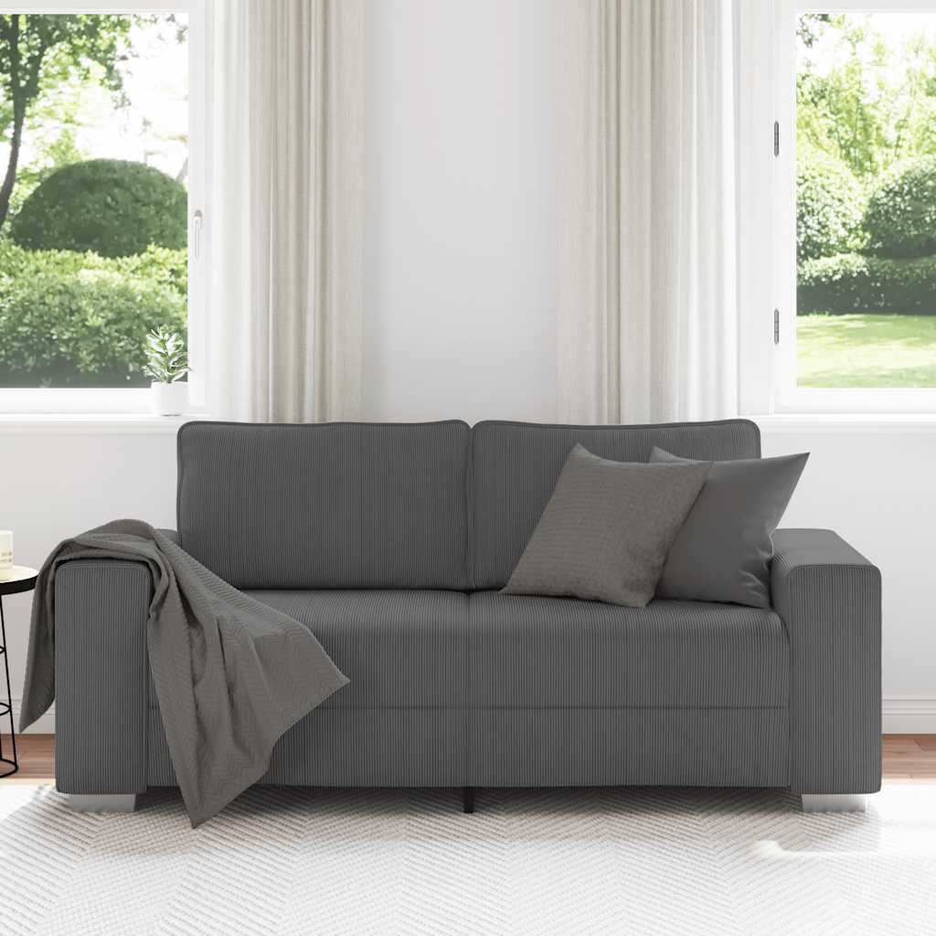 Loveseat bank 180x77x82 cm corduroy stof donkergrijs is nu te koop bij PeponiXL, paradijselijk wonen!