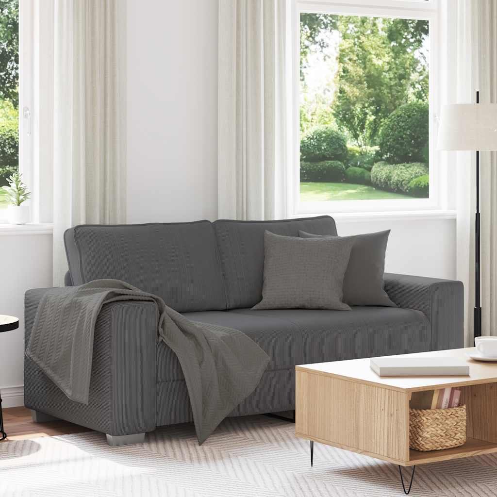 Loveseat bank 180x77x82 cm corduroy stof donkergrijs is nu te koop bij PeponiXL, paradijselijk wonen!