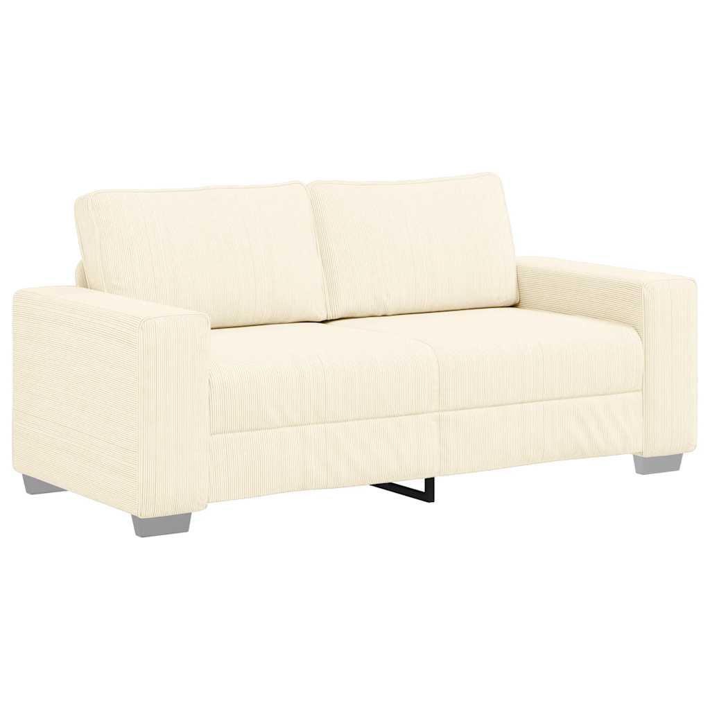 Loveseat Sofa Crème 180x77x82 cm Corduroy Stof is nu te koop bij PeponiXL, paradijselijk wonen!
