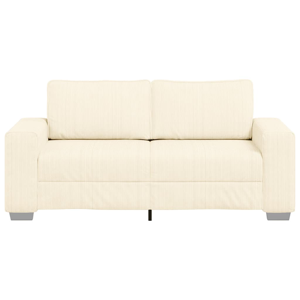 Loveseat Sofa Crème 180x77x82 cm Corduroy Stof is nu te koop bij PeponiXL, paradijselijk wonen!