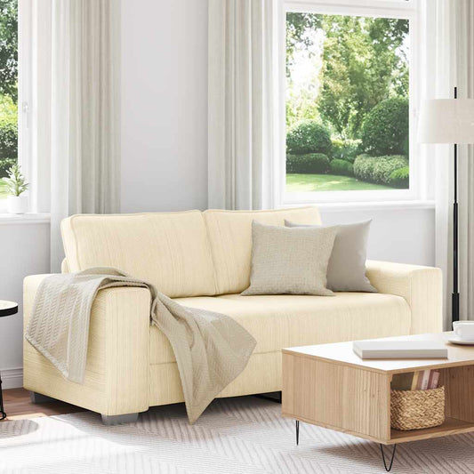 Loveseat Sofa Crème 180x77x82 cm Corduroy Stof is nu te koop bij PeponiXL, paradijselijk wonen!