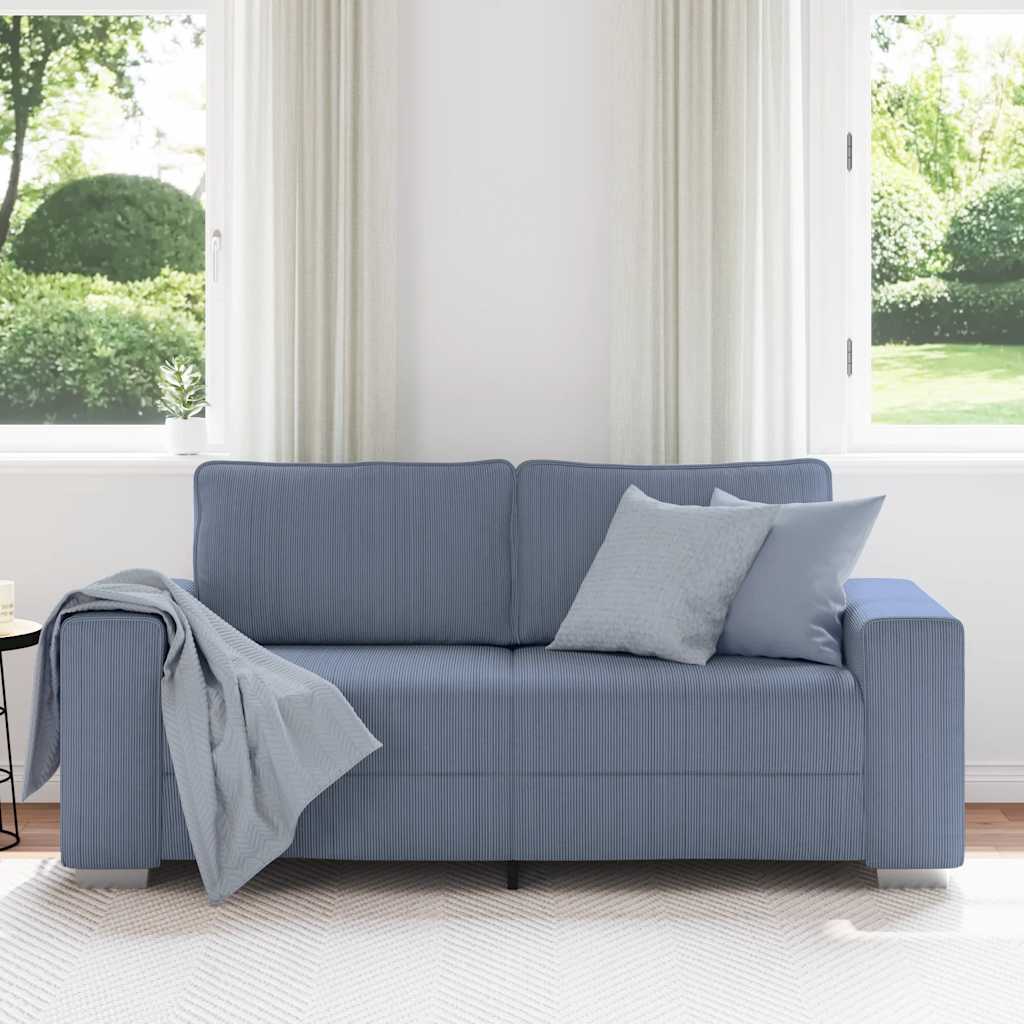 Loveseat Sofa Blauw 180x77x82 cm Corduroy Stof is nu te koop bij PeponiXL, paradijselijk wonen!