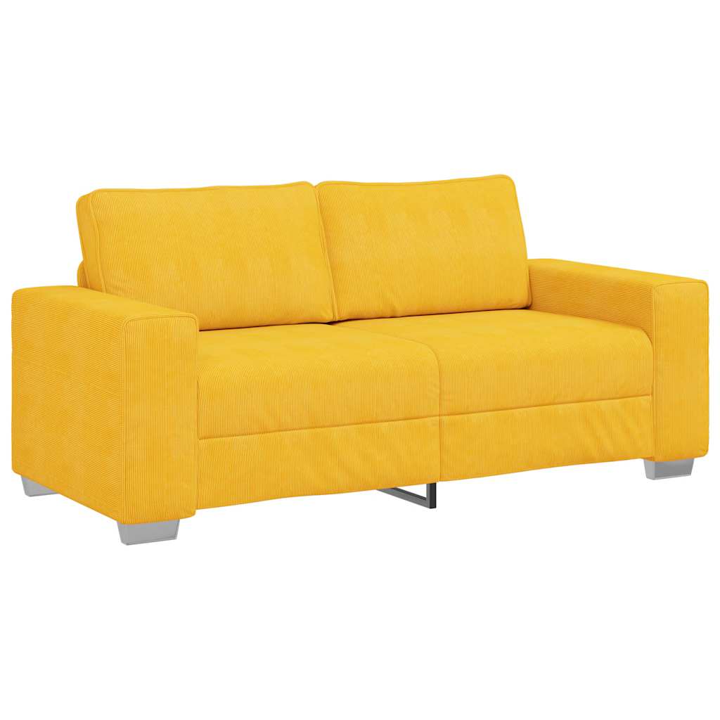 Loveseat Sofa Lichtgeel 180x77x82 cm Corduroy Stof is nu te koop bij PeponiXL, paradijselijk wonen!