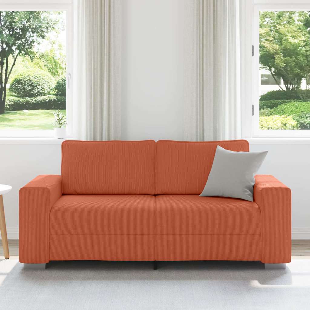 Loveseat Sofa Rood Oranje 180x77x82 cm Corduroy Stof is nu te koop bij PeponiXL, paradijselijk wonen!