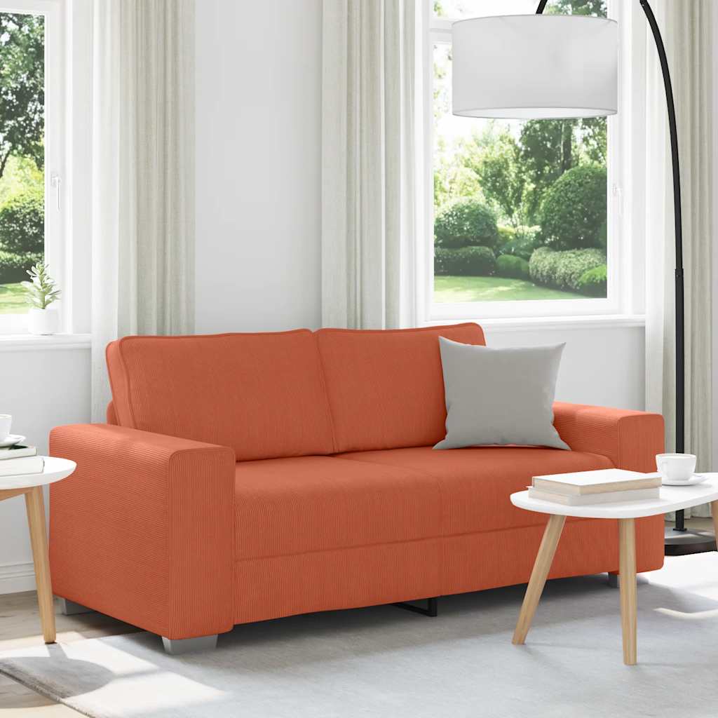 Loveseat Sofa Rood Oranje 180x77x82 cm Corduroy Stof is nu te koop bij PeponiXL, paradijselijk wonen!