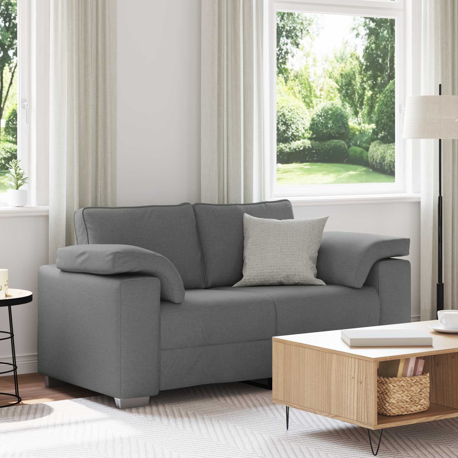 Loveseat Donkergrijs 160 cm Stof is nu te koop bij PeponiXL, paradijselijk wonen!