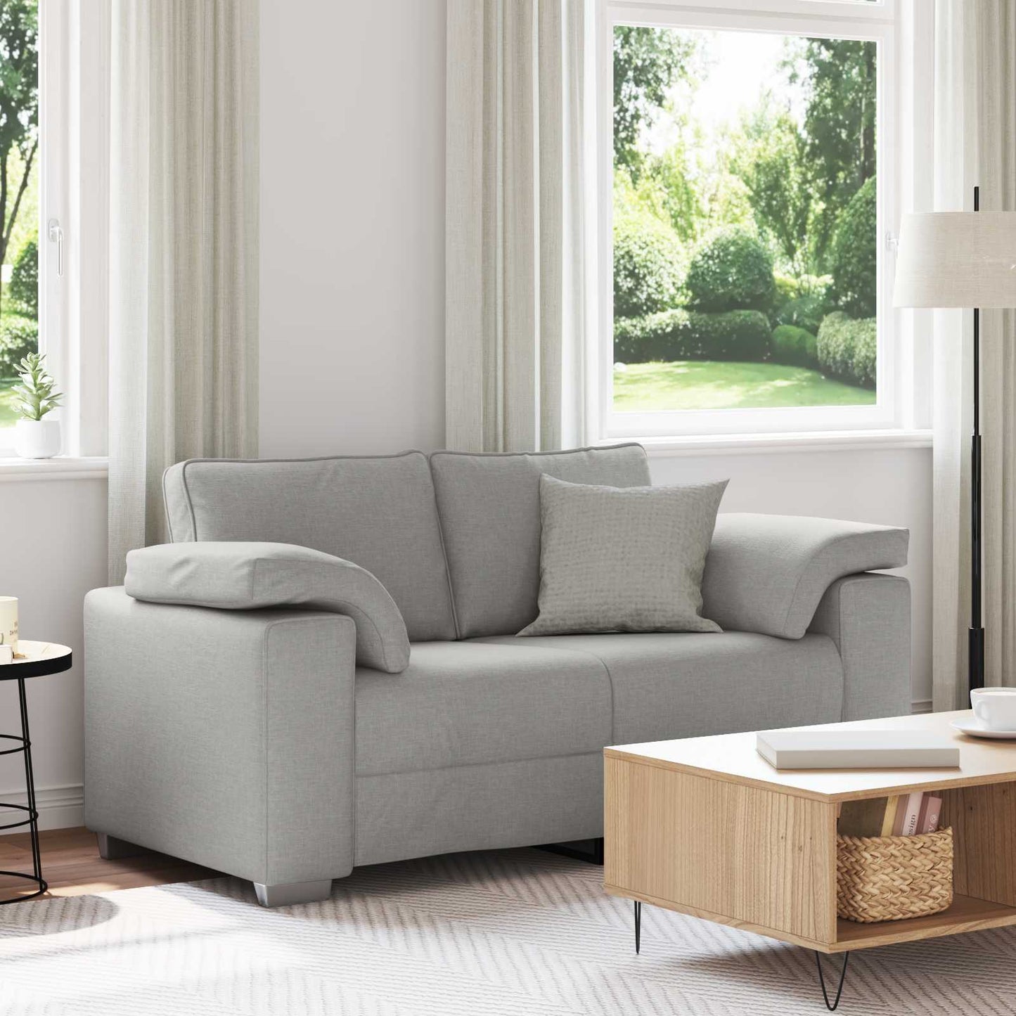 Loveseat Wolkengrijs 160 cm Stof is nu te koop bij PeponiXL, paradijselijk wonen!