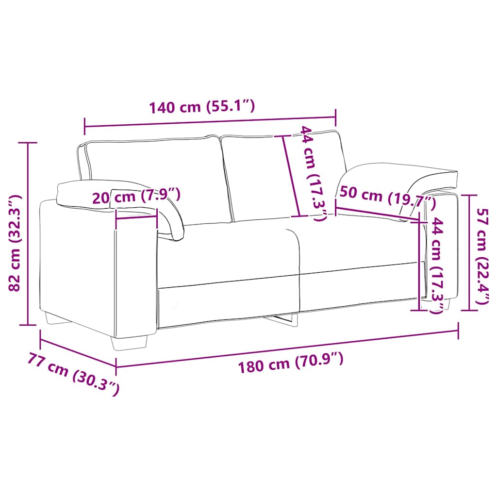 Loveseat Lichtgrijs 180 cm Stof is nu te koop bij PeponiXL, paradijselijk wonen!
