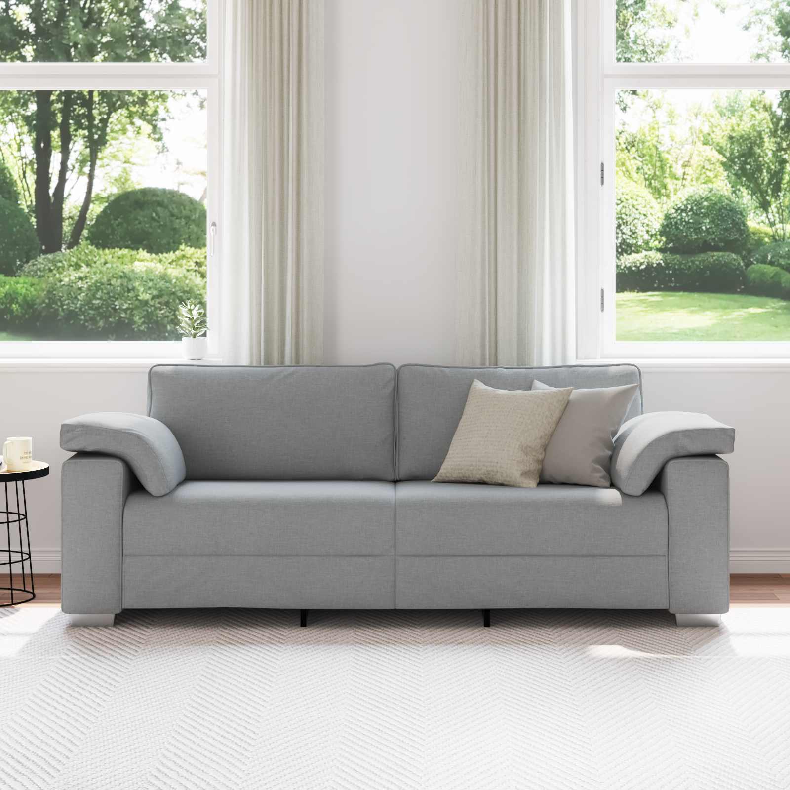 3-Zits Bank Lichtgrijs 220 cm Stof is nu te koop bij PeponiXL, paradijselijk wonen!