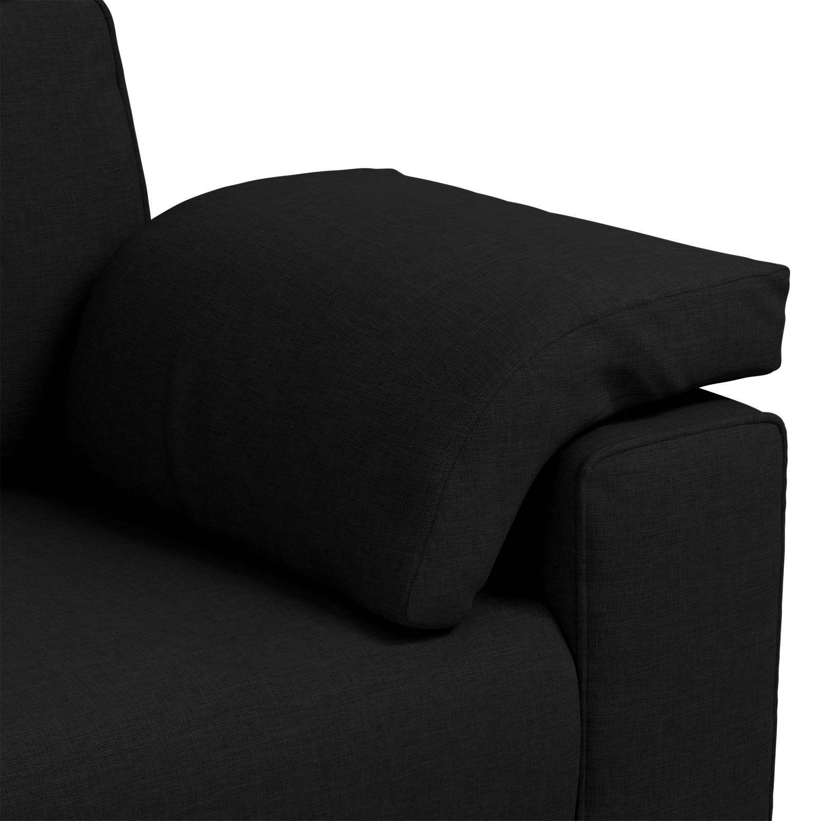 3-Zits Bank Zwart 220 cm Stof is nu te koop bij PeponiXL, paradijselijk wonen!
