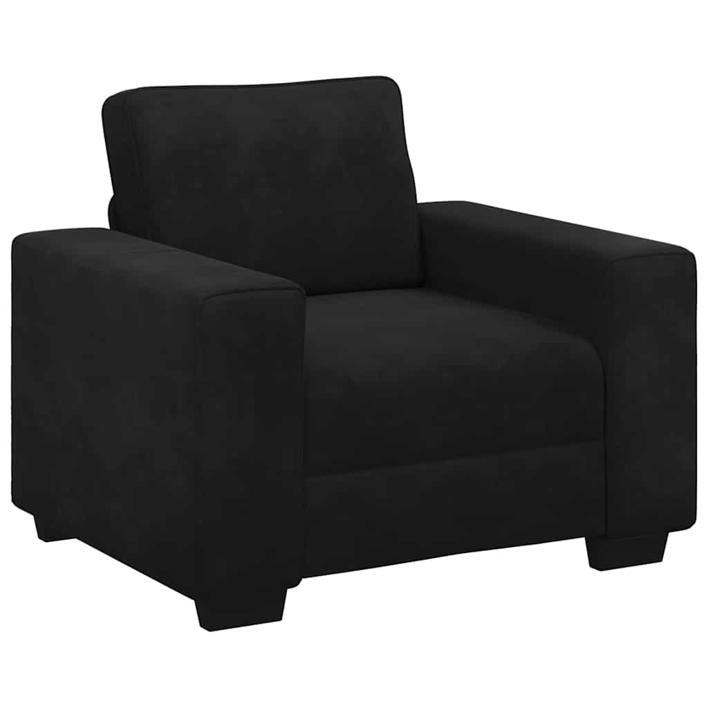 Fauteuil 100x77x82 cm fluweel zwart is nu te koop bij PeponiXL, paradijselijk wonen!