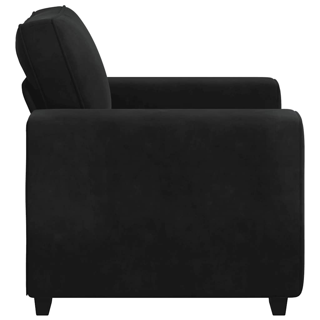 Fauteuil 100x77x82 cm fluweel zwart is nu te koop bij PeponiXL, paradijselijk wonen!