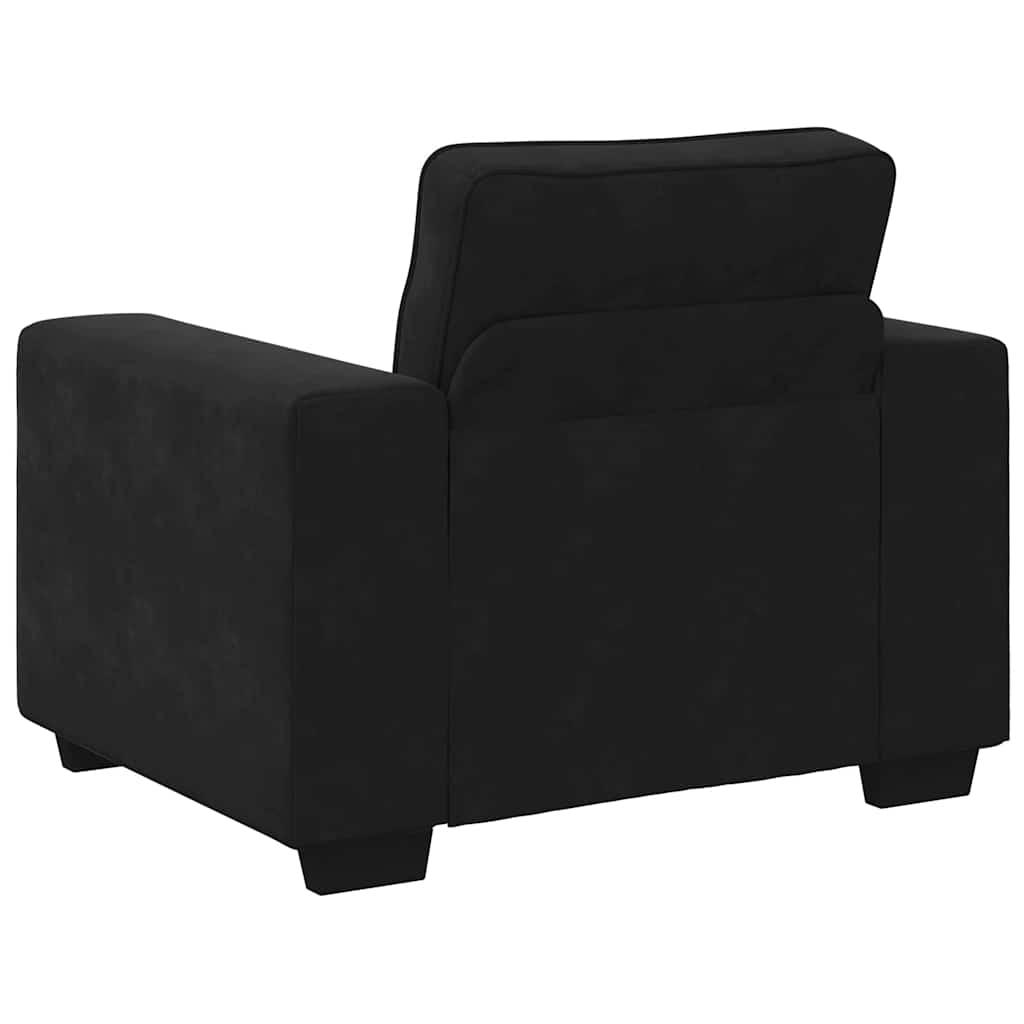 Fauteuil 100x77x82 cm fluweel zwart is nu te koop bij PeponiXL, paradijselijk wonen!
