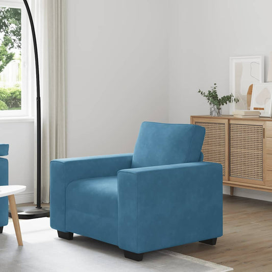 Sofastoel Blauw 100x77x82 cm Fluweel is nu te koop bij PeponiXL, paradijselijk wonen!