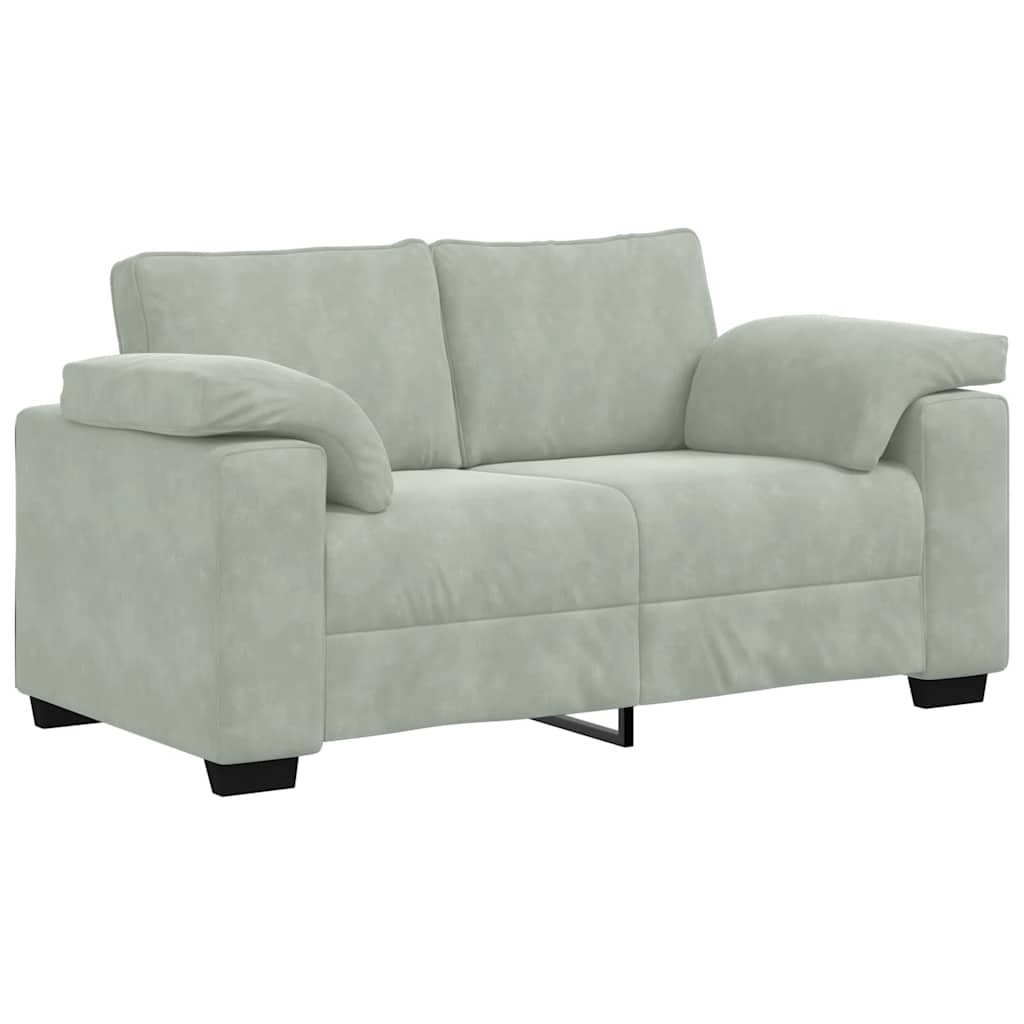 Loveseat bank 160x77x82 cm fluweel lichtgrijs is nu te koop bij PeponiXL, paradijselijk wonen!