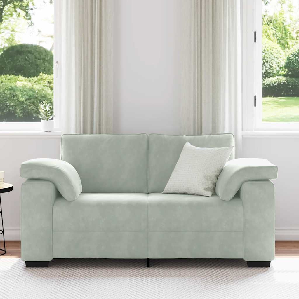 Loveseat bank 160x77x82 cm fluweel lichtgrijs is nu te koop bij PeponiXL, paradijselijk wonen!