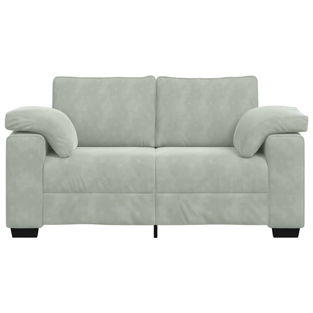 Loveseat bank 160x77x82 cm fluweel lichtgrijs is nu te koop bij PeponiXL, paradijselijk wonen!