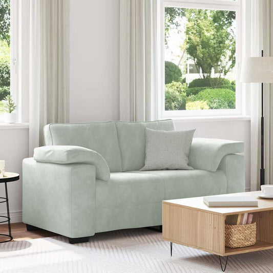 Loveseat bank 160x77x82 cm fluweel lichtgrijs is nu te koop bij PeponiXL, paradijselijk wonen!