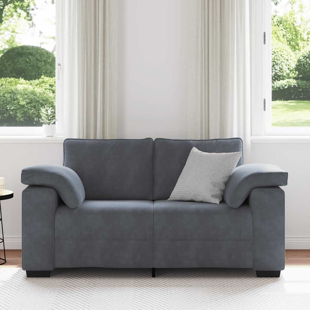 Loveseat bank 160x77x82 cm fluweel donkergrijs is nu te koop bij PeponiXL, paradijselijk wonen!