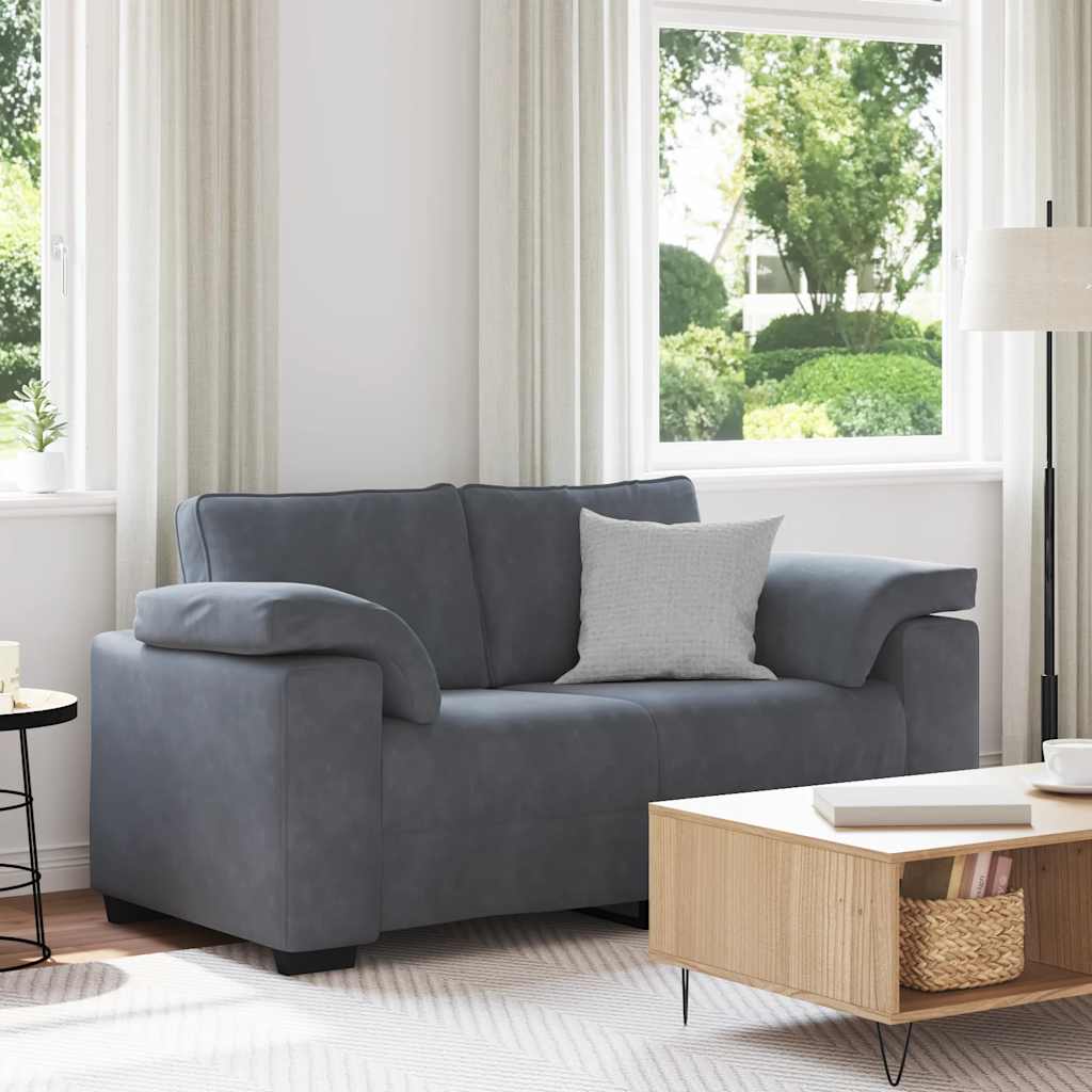 Loveseat bank 160x77x82 cm fluweel donkergrijs is nu te koop bij PeponiXL, paradijselijk wonen!