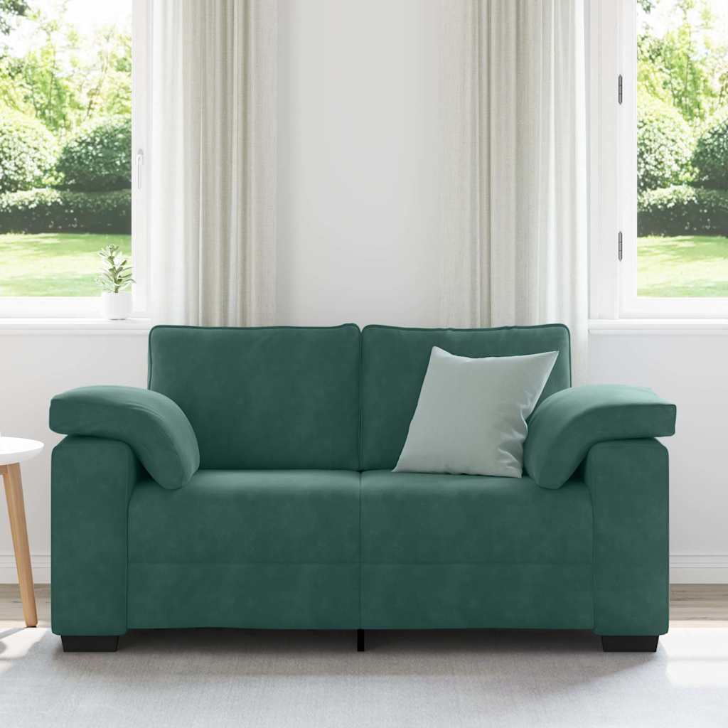 Loveseat Sofa Donkergroen 160x77x82 cm Fluweel is nu te koop bij PeponiXL, paradijselijk wonen!
