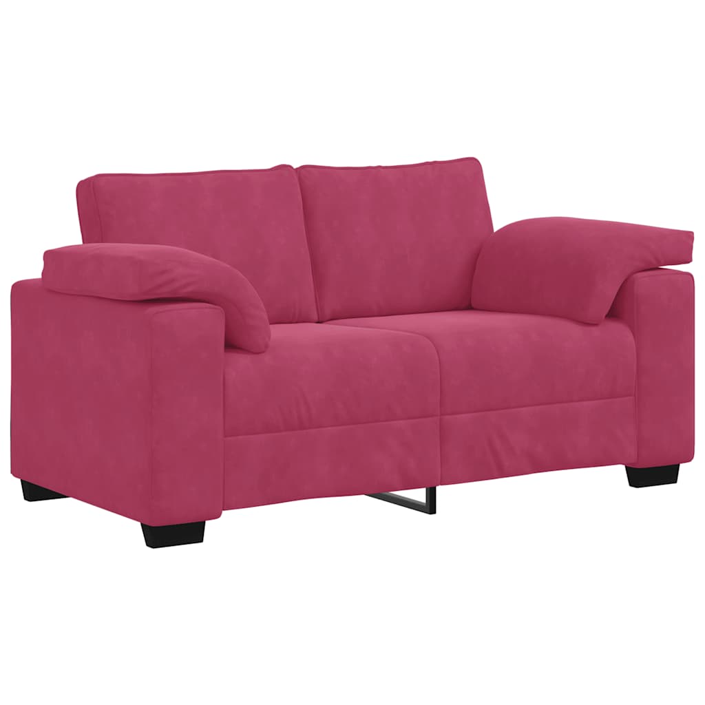 Loveseat Sofa Wijnrood 160x77x82 cm Fluweel is nu te koop bij PeponiXL, paradijselijk wonen!