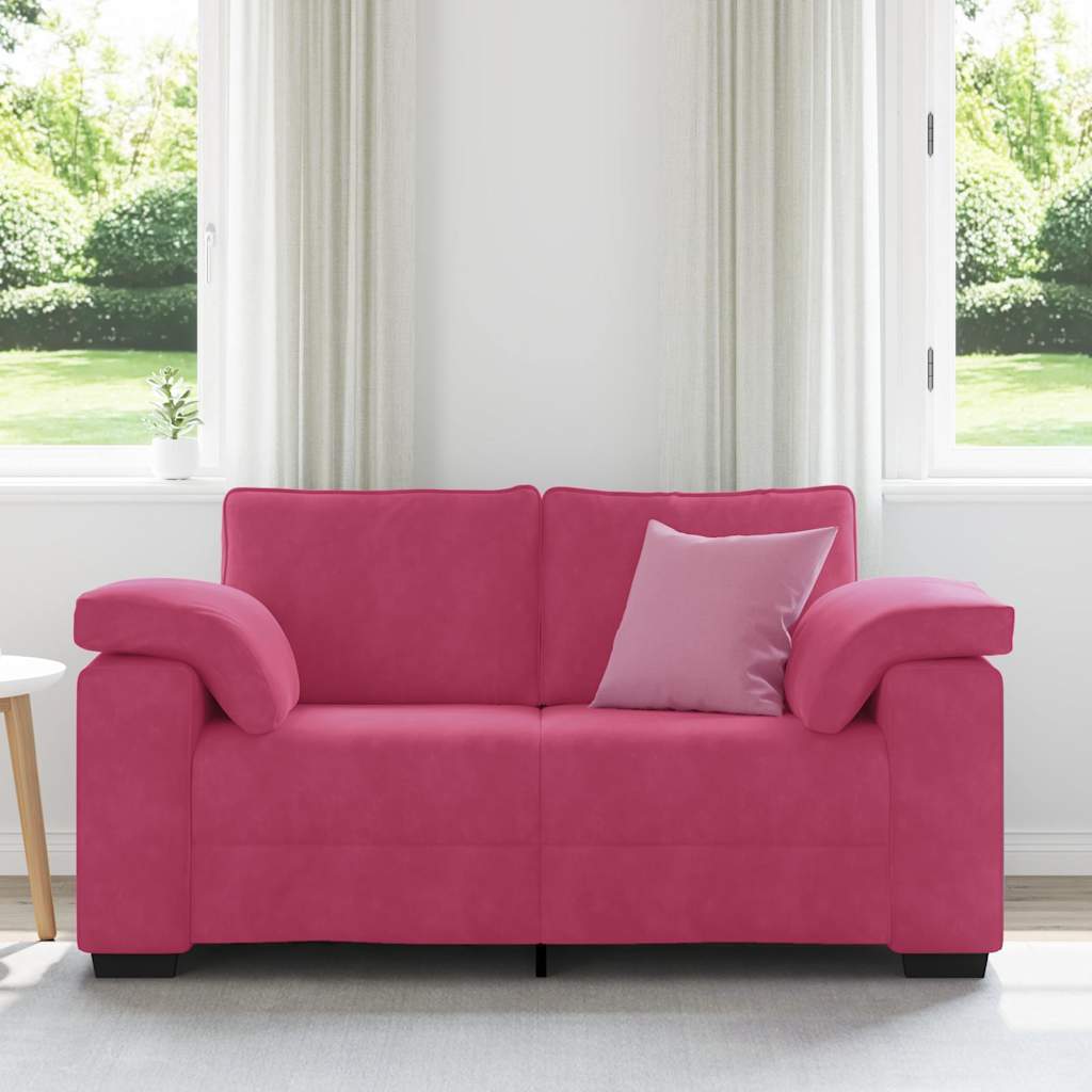 Loveseat Sofa Wijnrood 160x77x82 cm Fluweel is nu te koop bij PeponiXL, paradijselijk wonen!