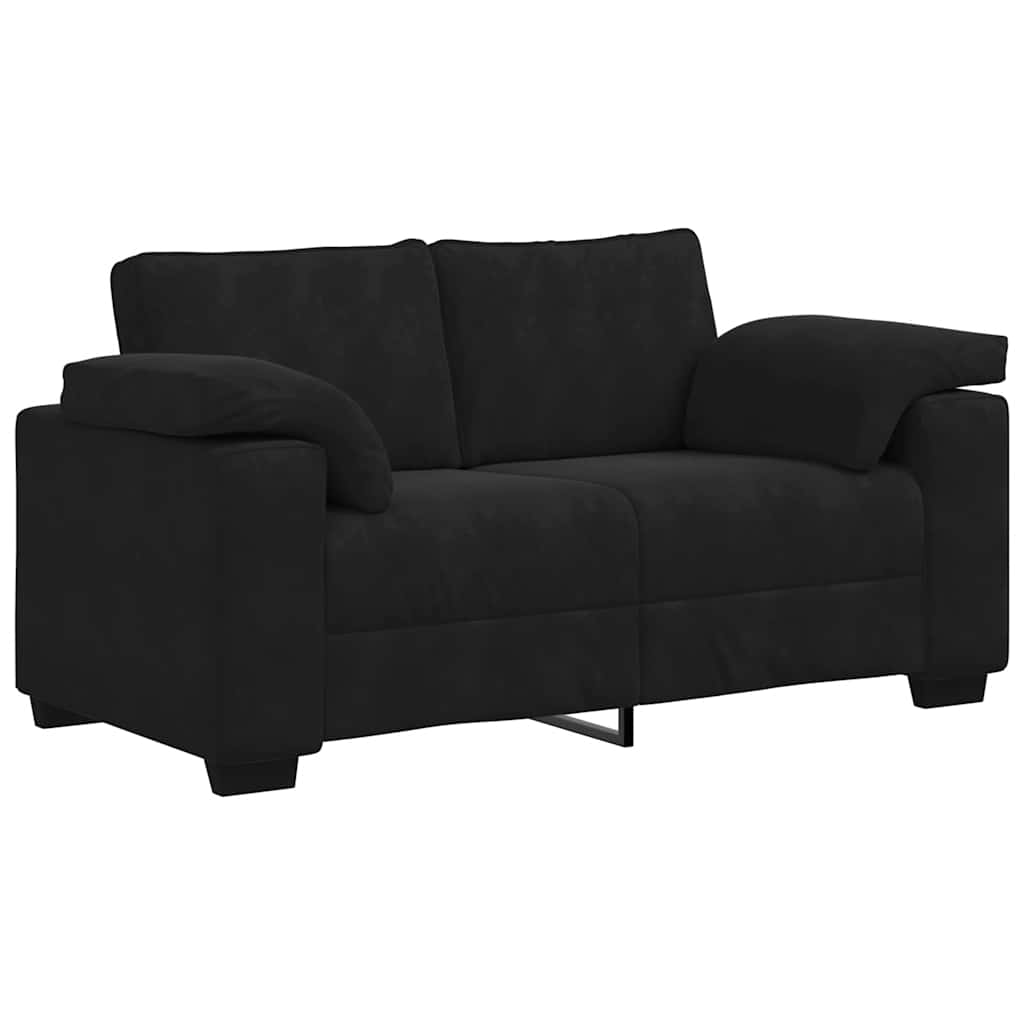 Loveseat bank 160x77x82 cm fluweel zwart is nu te koop bij PeponiXL, paradijselijk wonen!